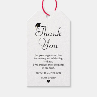Zwart Wit Modern Minimal Dank u Afstuderen Cadeaulabel