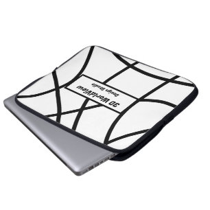 zwart-wit Modern Minimalistisch Abstract Laptop Sleeve