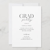 Zwart + wit Modern minimalistisch boog Afstuderen Kaart (Achterkant)