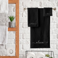 Zwart Wit Modern Minimalistisch Elegant Monogram