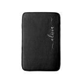 Zwart Wit Modern Minimalistisch Elegant Monogram Badmat (Voorkant Verticaal)
