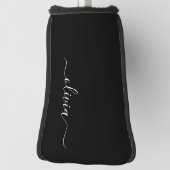 Zwart Wit Modern Minimalistisch Elegant Monogram Golfheadcover (Draai 90)
