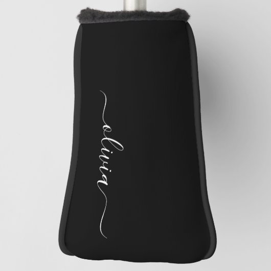 Zwart Wit Modern Minimalistisch Elegant Monogram Golfheadcover (Draai 90)