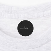 Zwart Wit Modern Minimalistisch Elegant Monogram Labels (Aangebracht)