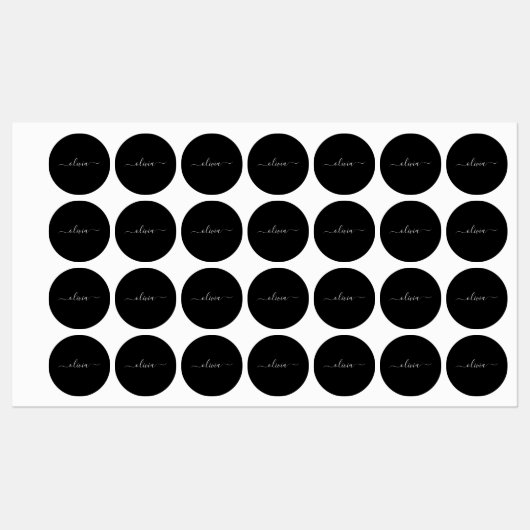 Zwart Wit Modern Minimalistisch Elegant Monogram Labels (Vel)