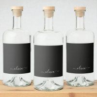 Zwart Wit Modern Minimalistisch Elegant Monogram