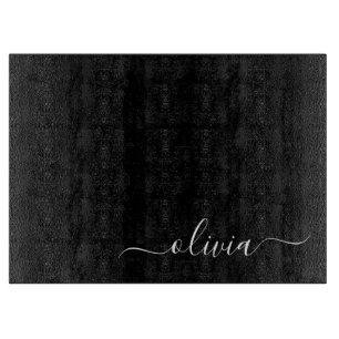 Zwart Wit Modern Minimalistisch Elegant Monogram Snijplank