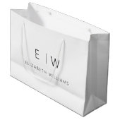Zwart Wit Modern Minimalistisch Monogram Naam Groot Cadeauzakje (Voorkant Gekanteld)