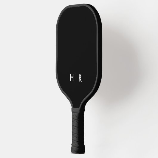 Zwart-wit modern minimalistisch monogram pickleball paddle (Links)