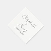 Zwart-wit Modern minimalistisch script bruiloft Servet (Hoek)