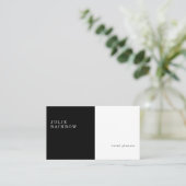 Zwart-wit, modern, minimalistisch V3 Visitekaartje (Staand voorkant)