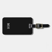 Zwart-Wit | Modern Monogram Bagagelabel (Voorkant horizontaal)