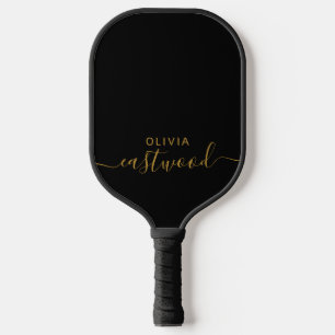 Zwart-Wit Modern Monogram Pickleball Paddle