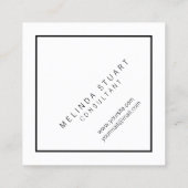 Zwart-wit modern monogram vierkante visitekaartje (Achterkant)