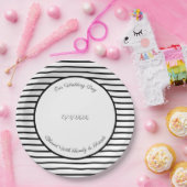 Zwart-wit modern papieren bordje (Feest)