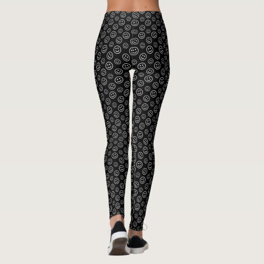 Zwart-wit modern patroon leggings (Achterkant)