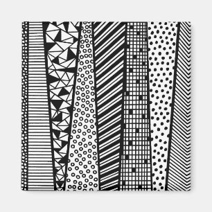 Zwart-wit - modern patroon magneet