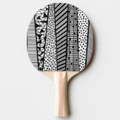 Zwart-wit - modern patroon tafeltennisbatje (Achterkant)