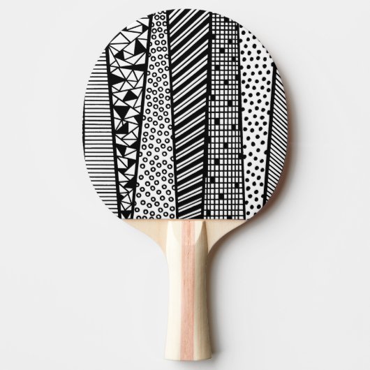 Zwart-wit - modern patroon tafeltennisbatje (Voorkant)