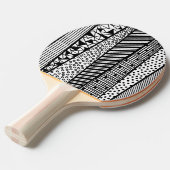 Zwart-wit - modern patroon tafeltennisbatje (Voorkant Gekanteld)