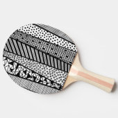 Zwart-wit - modern patroon tafeltennisbatje (Zijkant)