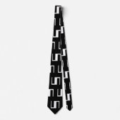 Zwart-wit Modern Pattern Designer Stropdas (Voorkant)