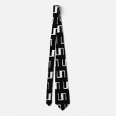 Zwart-wit Modern Pattern Designer Stropdas (Achterkant)