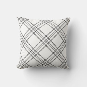 Zwart Wit Modern Plaid Kussen