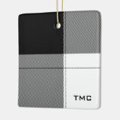 Zwart Wit Modern Plaid Monogram Initialen Chic Keramisch Ornament (Links)