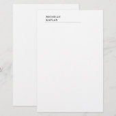 Zwart & Wit Modern Professioneel Exclusief Briefpapier (Voorkant / Achterkant)