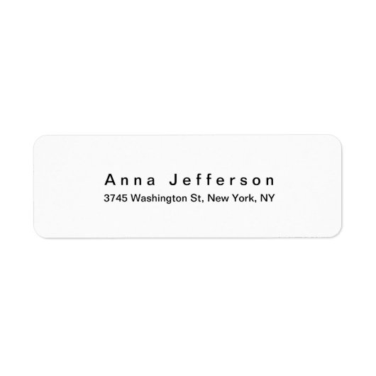 Zwart & Wit Modern Professioneel Stijlvol Chique Etiket (Voorkant)