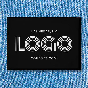 Zwart-wit Modern Rechthoekig Logo Button