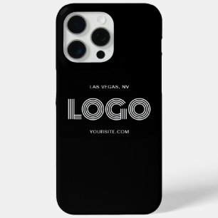 Zwart-wit Modern Rechthoekig Logo iPhone 15 Pro Max Hoesje