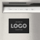 Zwart-wit Modern Rechthoekig Logo Magneet (Insitu (Vaatwasser))