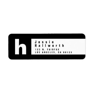 Zwart-wit   Modern retouradres Etiket