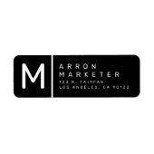 Zwart-wit | Modern retouradres Etiket (Voorkant)