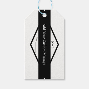 Zwart & Wit Modern Rustic Huwelijksgunst op Maat Cadeaulabel
