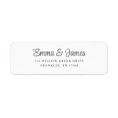 Zwart & Wit Modern Script Bruiloft Etiket (Voorkant)