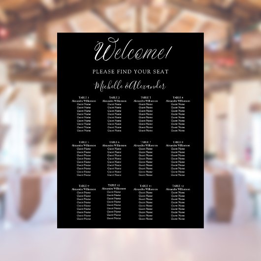 Zwart wit modern script bruiloft zitgrafiek poster