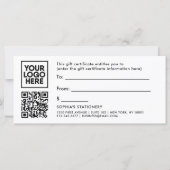 Zwart-wit modern script | Cadeaubon (Achterkant)