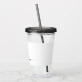 Zwart wit modern script meisjesmonogram naam acryl drinkbeker (Links)