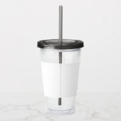 Zwart wit modern script meisjesmonogram naam acryl drinkbeker (Rechts)
