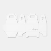 Zwart wit modern script meisjesmonogram naam bedankdoosjes (Uitgevouwen)