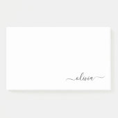 Zwart wit modern script meisjesmonogram naam post-it® notes (Voorkant)