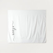Zwart wit modern script meisjesmonogram naam wandkleed (Voorkant (horizontaal))