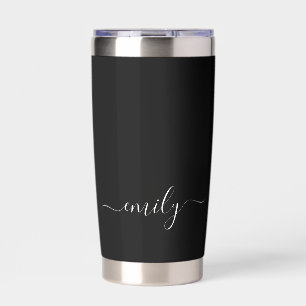 Zwart-wit Modern Script Monogram Naam Geïsoleerde Drinkbeker