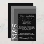 Zwart-wit Modern Script Wedding Kaart (Voorkant / Achterkant)