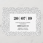 Zwart & Wit Modern Spot Wedding Save the Date (Voorkant / Achterkant)