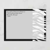 Zwart-wit Modern Stripe Save the Date Kaart (Achterkant)