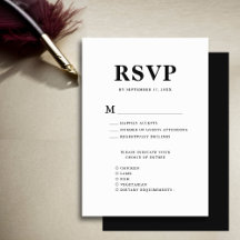 Zwart-wit Modern Vet Monogram Bruiloft